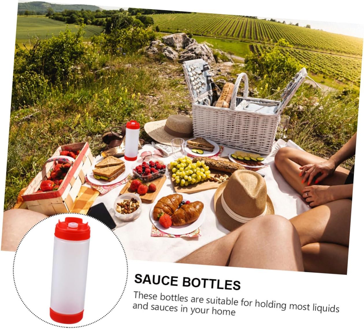 HOLIDYOYO Dual Head Condiment Squeeze Bottles 20oz
