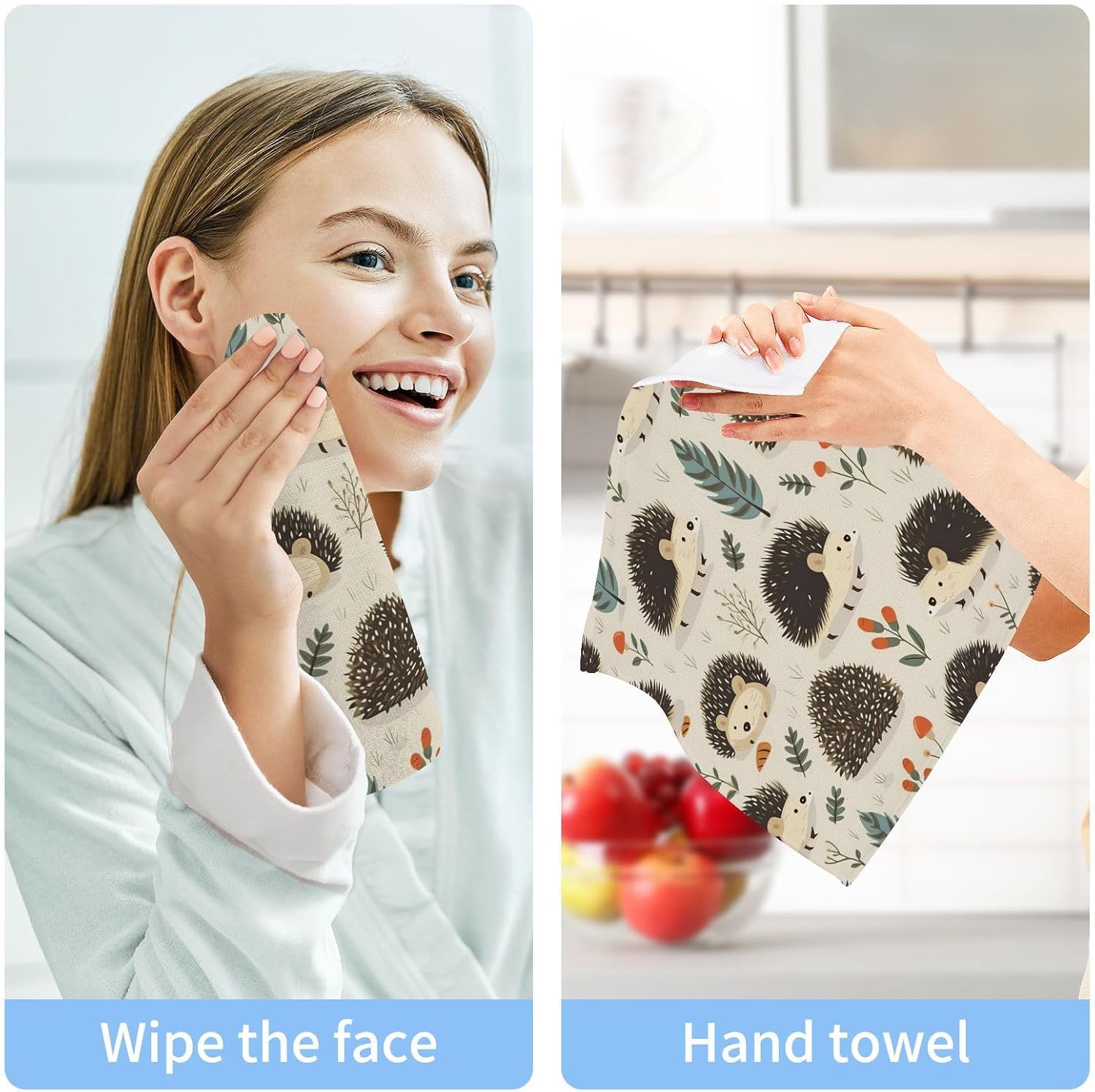 YETTASBIN Hedgehog Washcloth 2 Pack