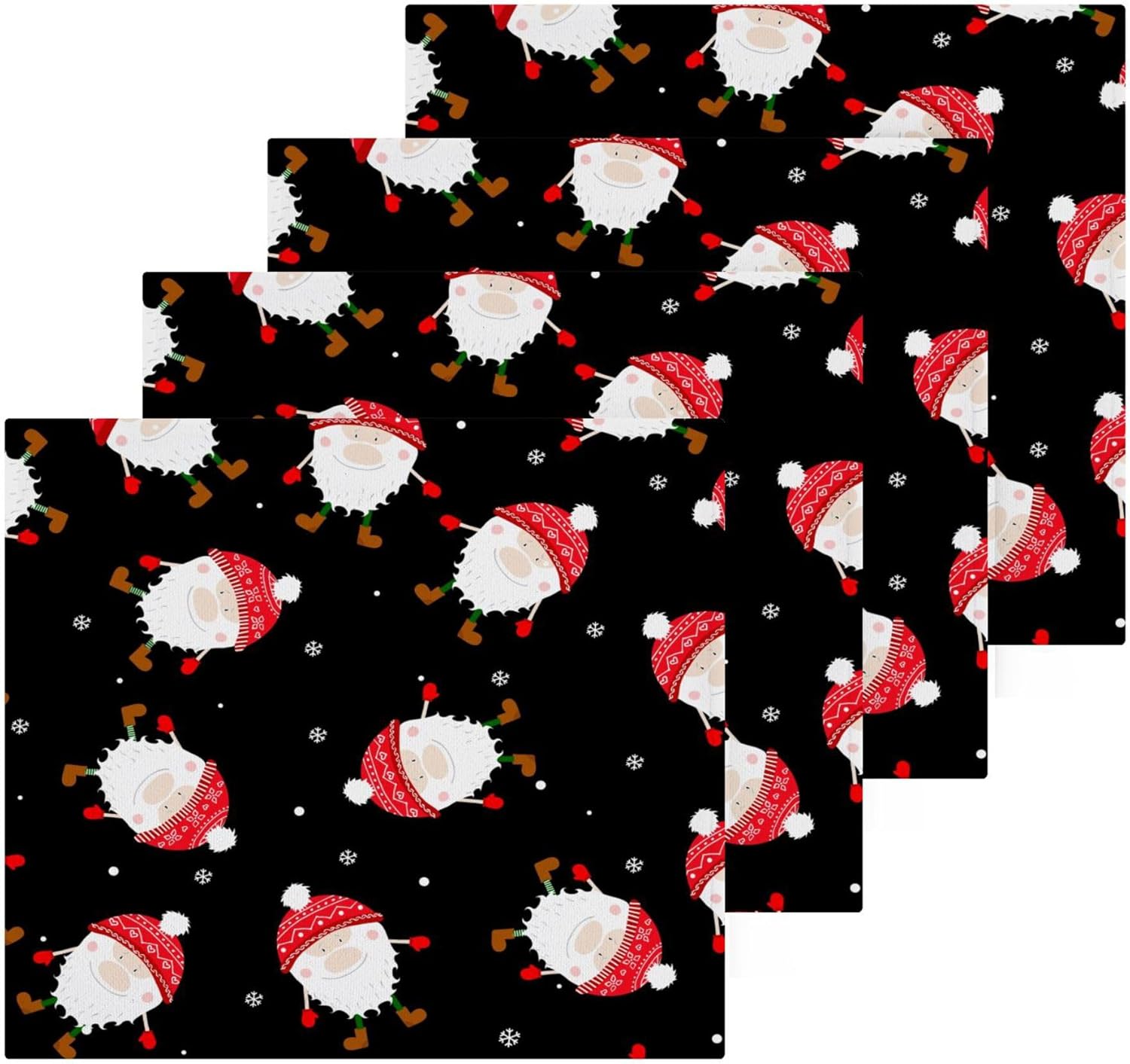 Xigua Christmas Gnomes Washcloths Set of 2 - 12 x 12 Inch 1
