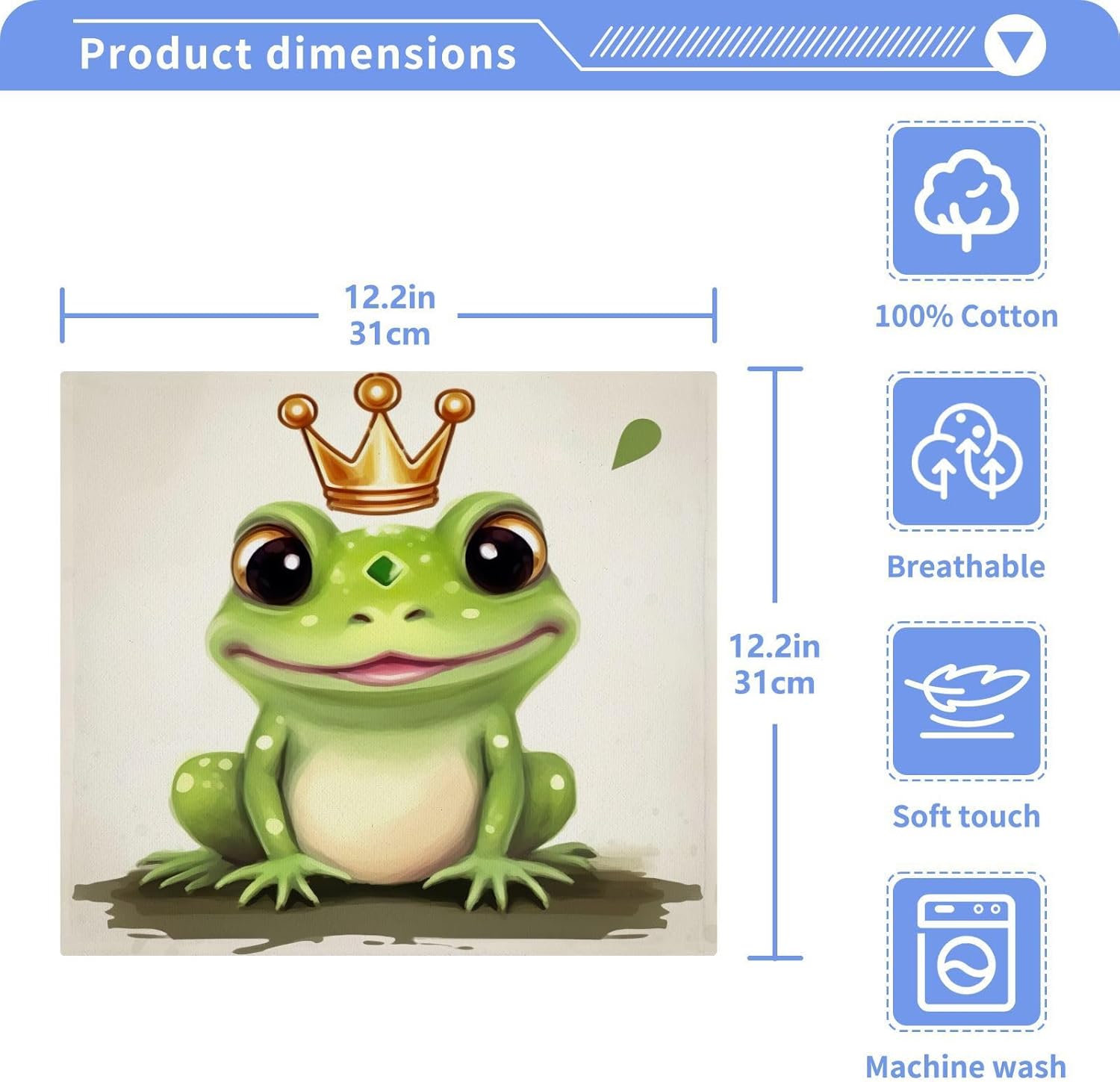 Frog Washcloth Set Soft Cotton for Face Hand