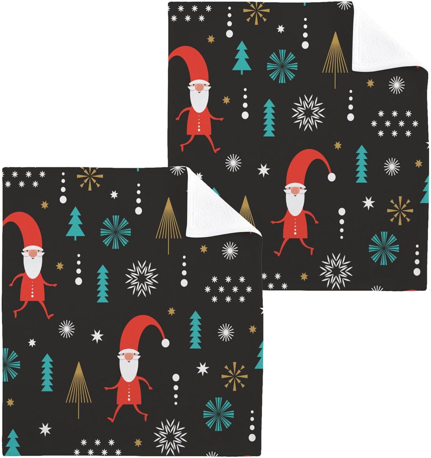Christmas Gnomes Washcloth Set - Fast-Drying cotton for Home Kitchen