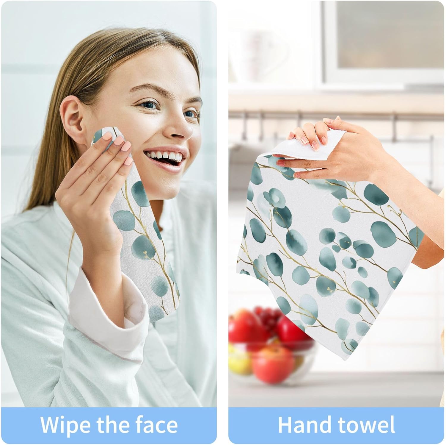 Glow Perfect Eucalyptus Washcloths - Fast Drying Eco-Friendly 2 Pack