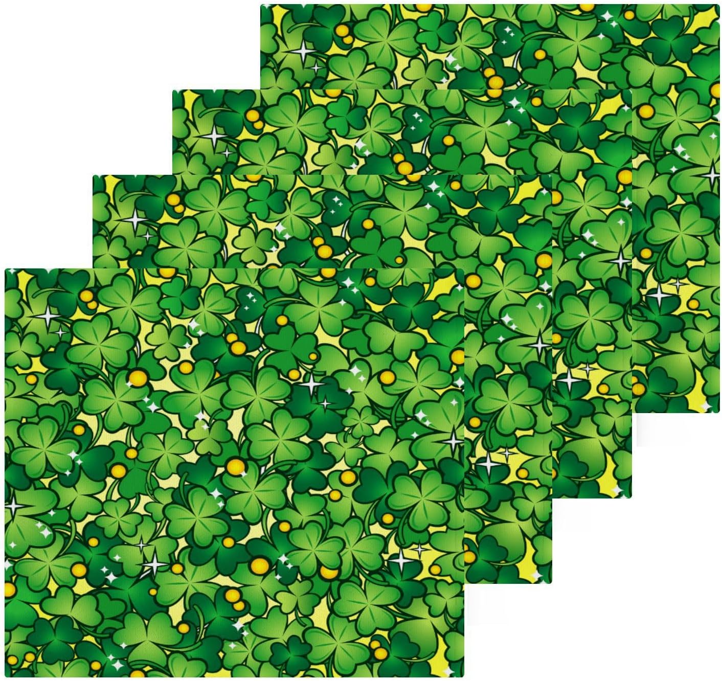 St Patricks Day Shamrock Soft Absorbent Washcloth Set of 2