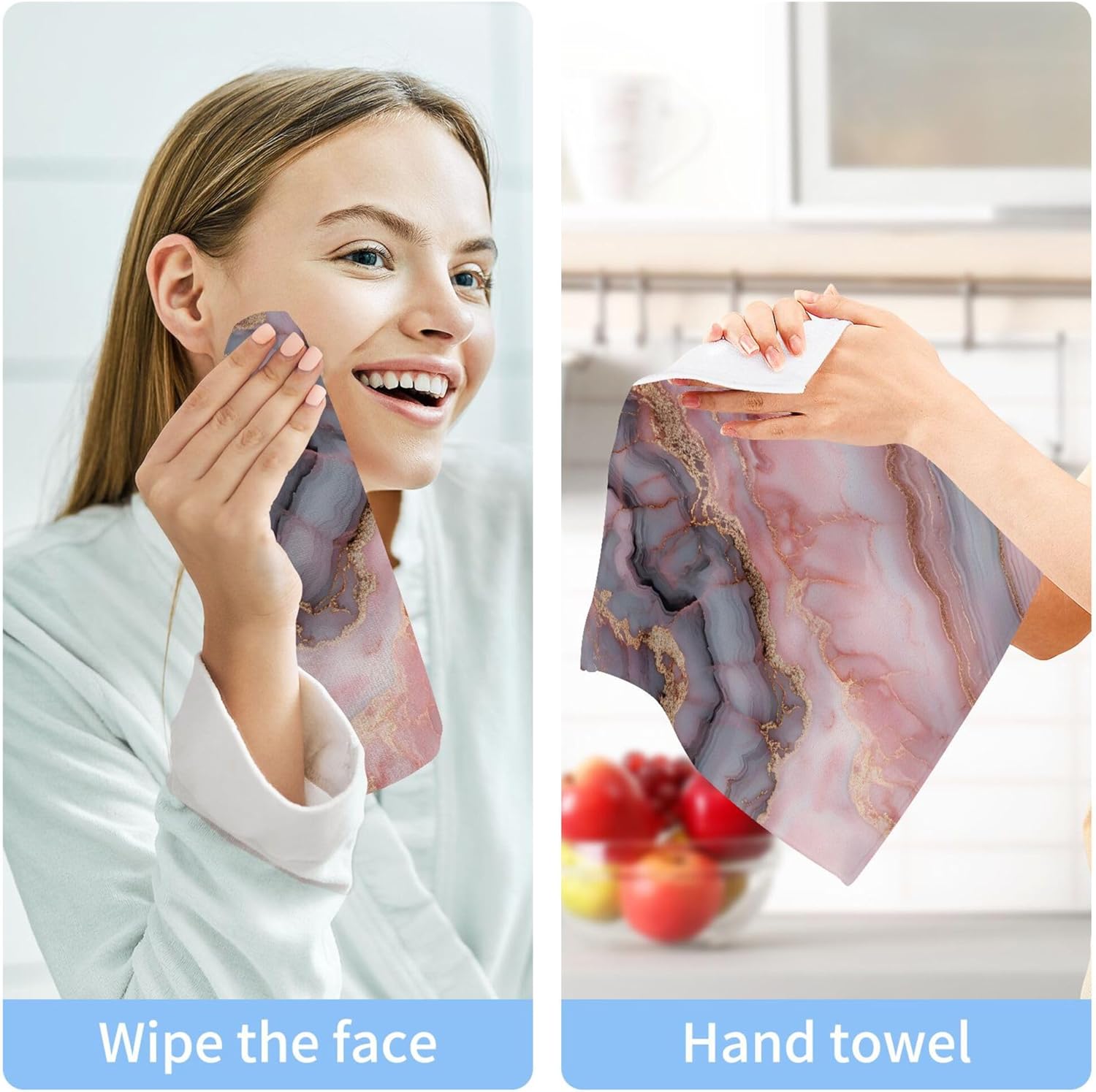 High-Quality Gray Agate Washcloth Set