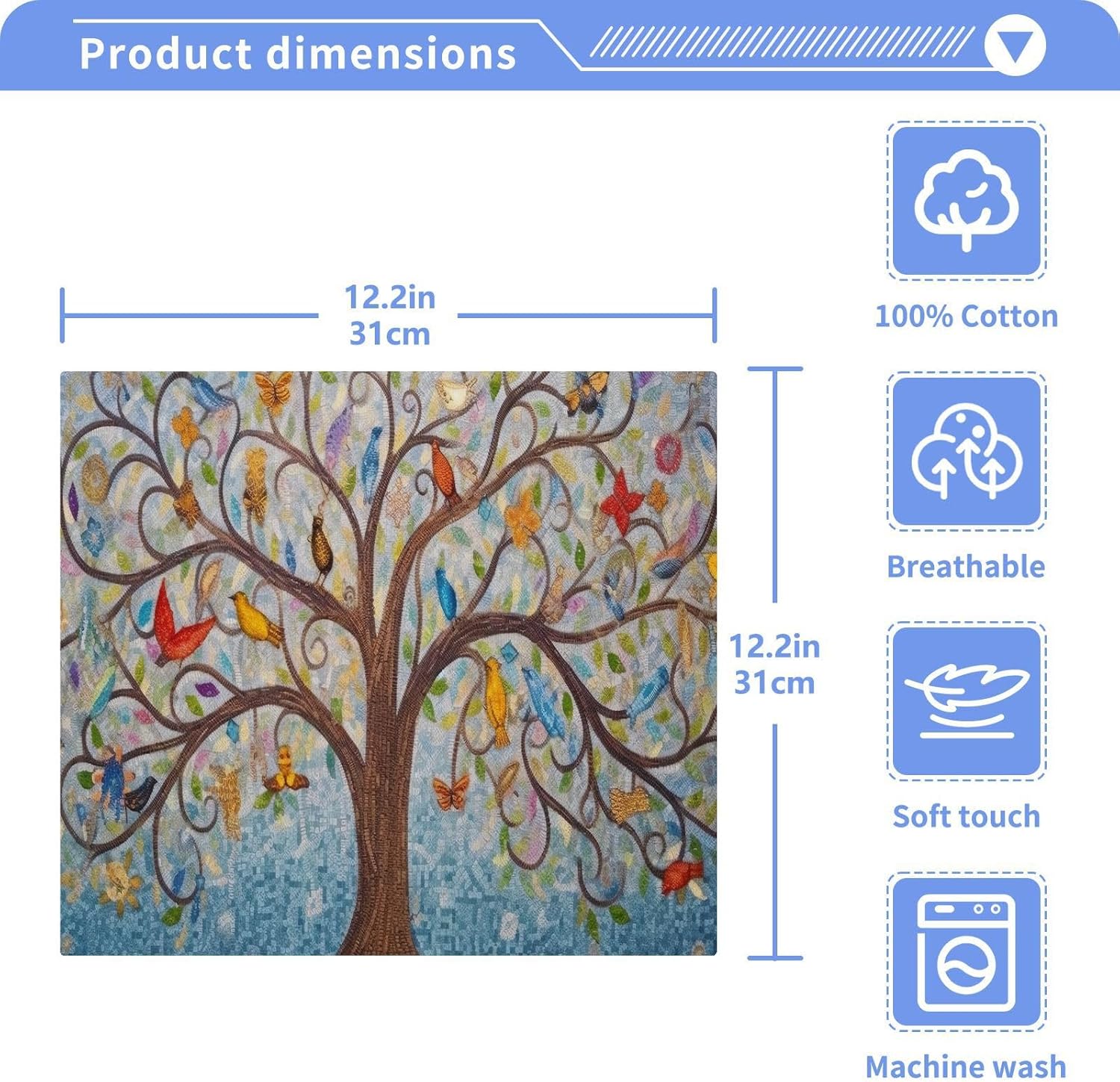 Yettasbin Art Tree Washcloth Set Soft Reusable