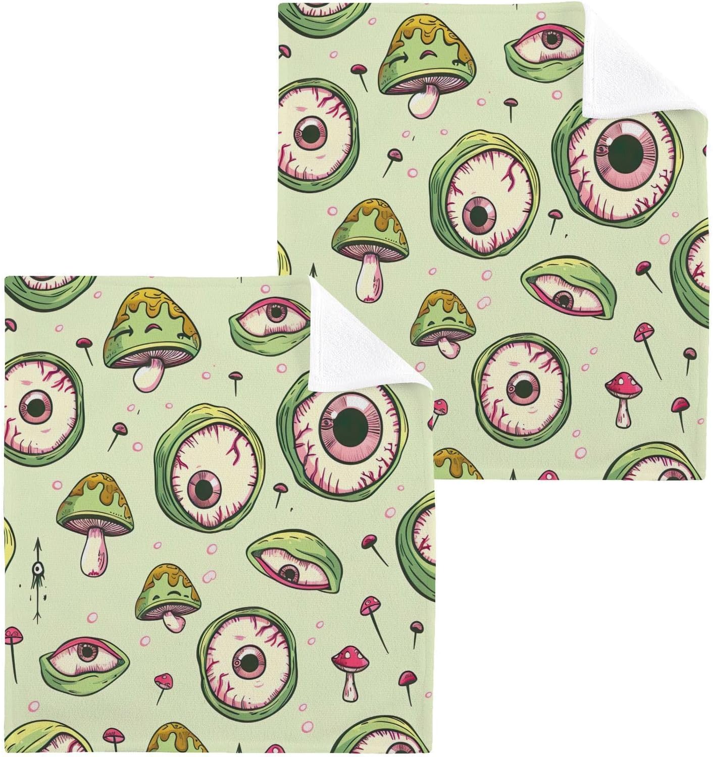 Yettasan Evil Eye Washcloths 2 Pack Soft Absorbent Bath Towels