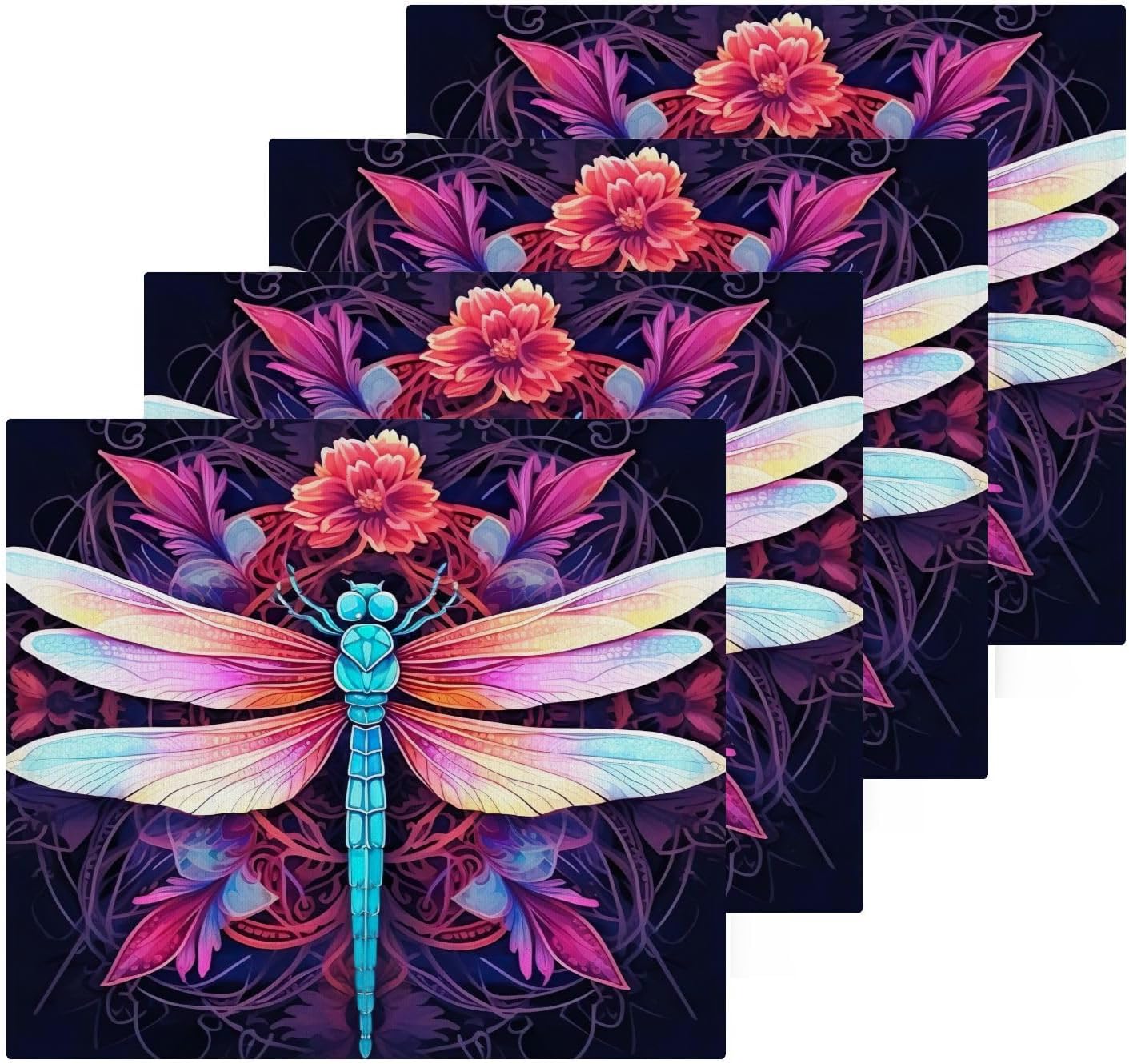 Dragonfly Washcloths 2 Pack Soft Absorbent Cotton Face Towels