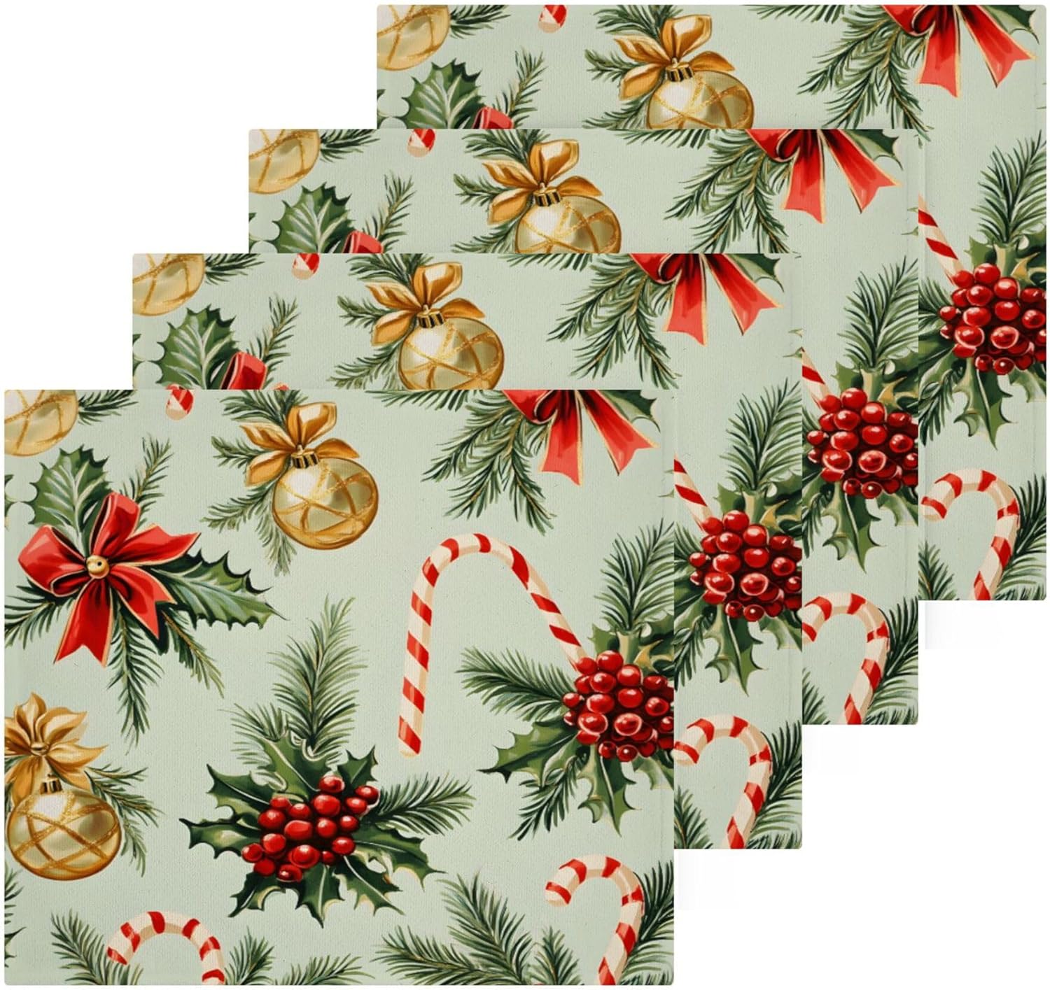 Xigua Christmas Candy Washcloth Set - 12x12
