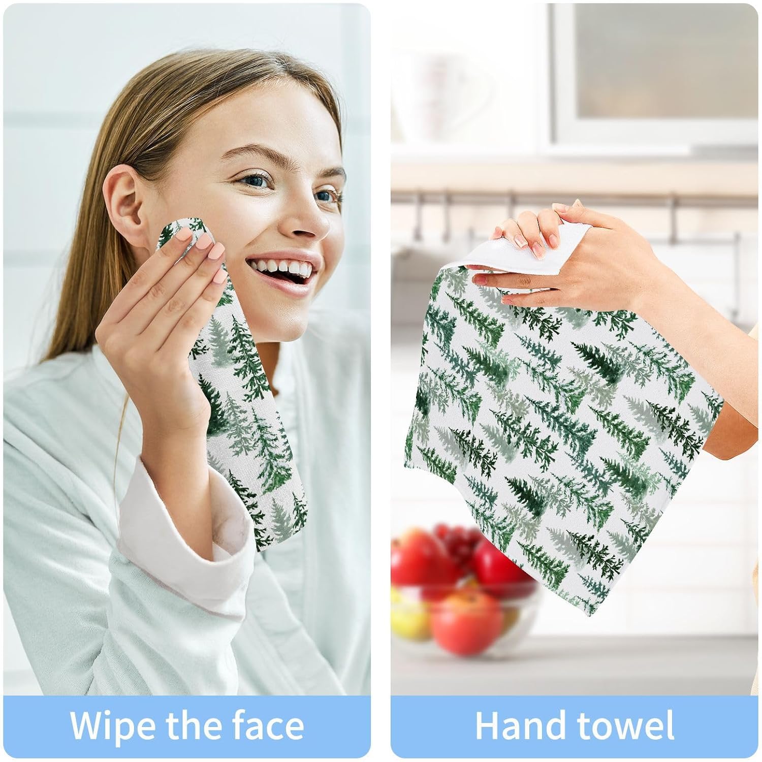 Burbuja Forest Trees Cotton Washcloth Set of 2