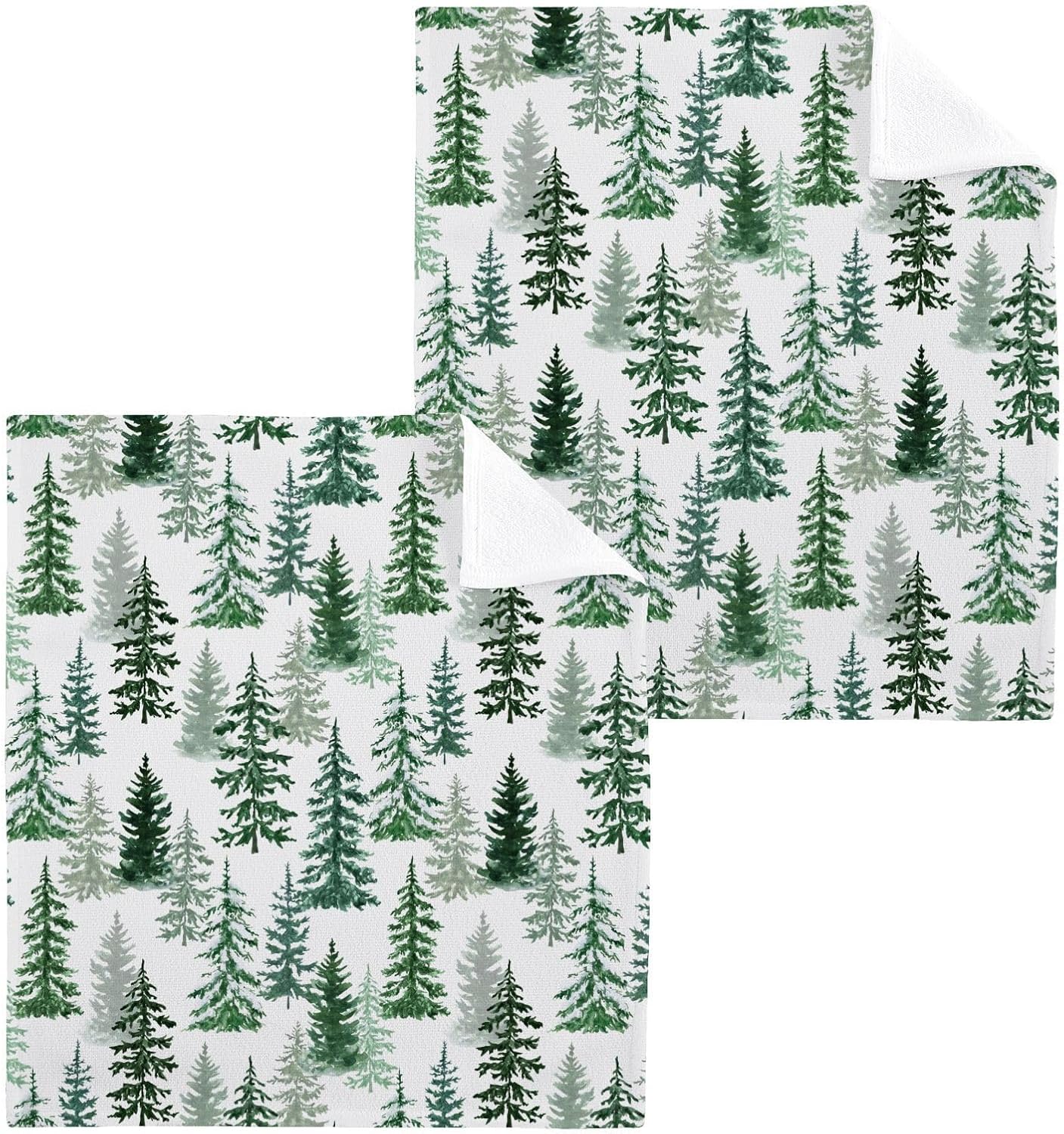 Burbuja Forest Trees Cotton Washcloth Set of 2