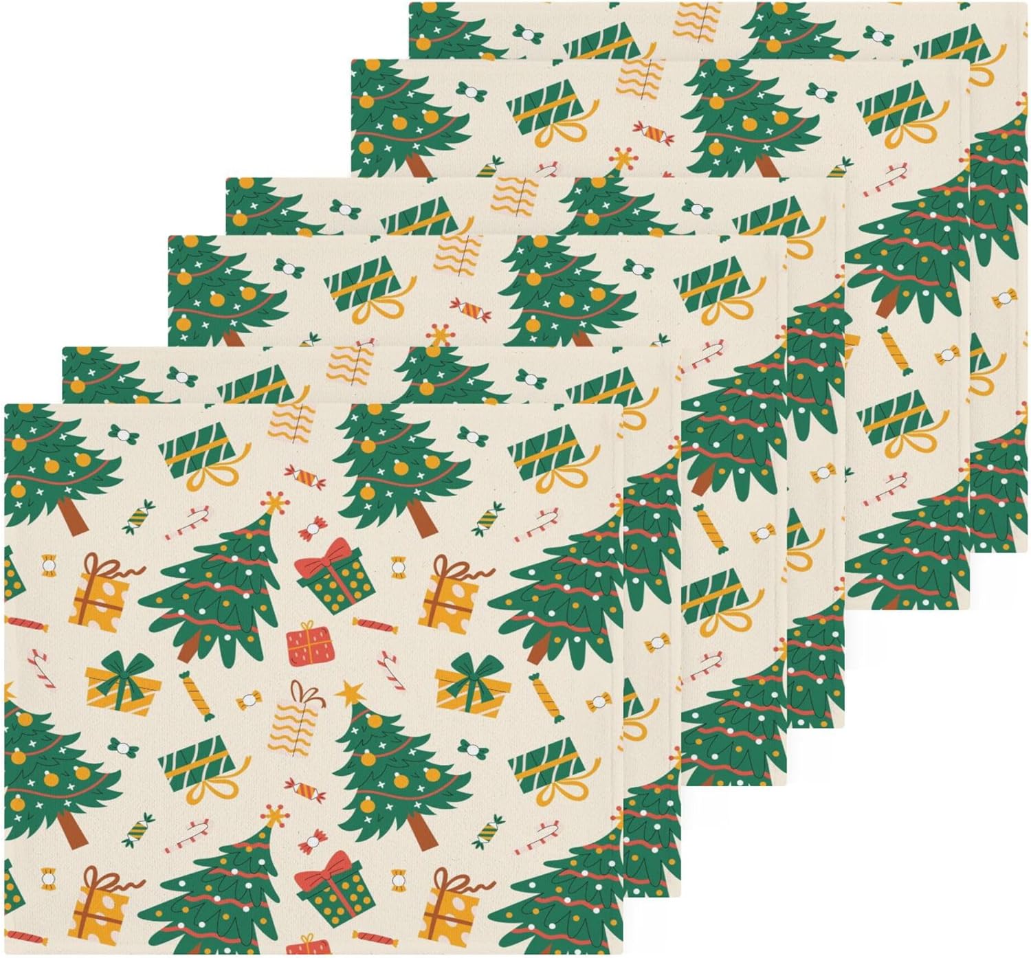 Cute Christmas Tree Washcloth Set