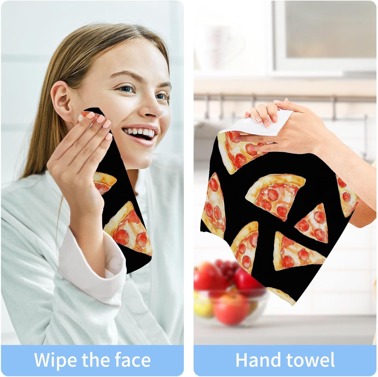 Xigua Pizza Slices Washcloth Set