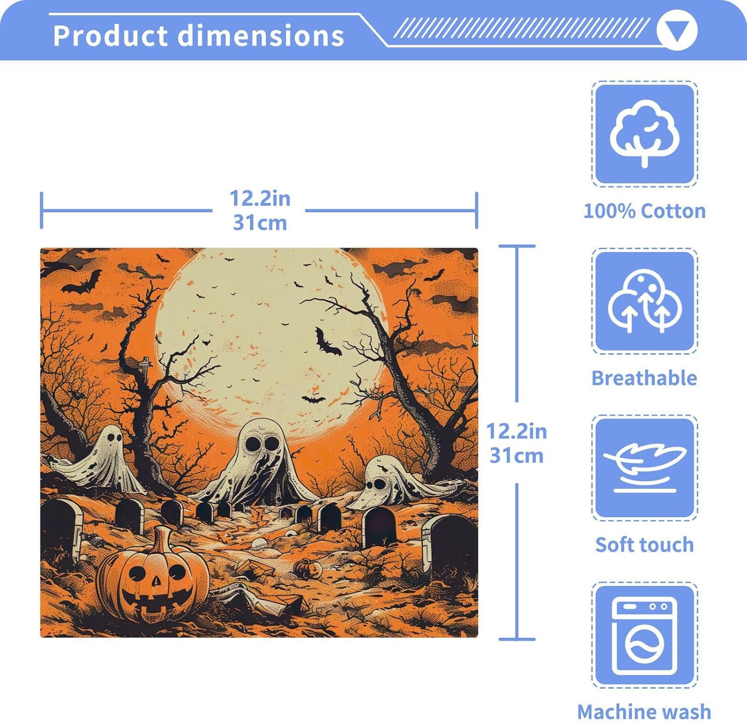 YETTASBIN Halloween Ghost Washcloths 2 Pack 1