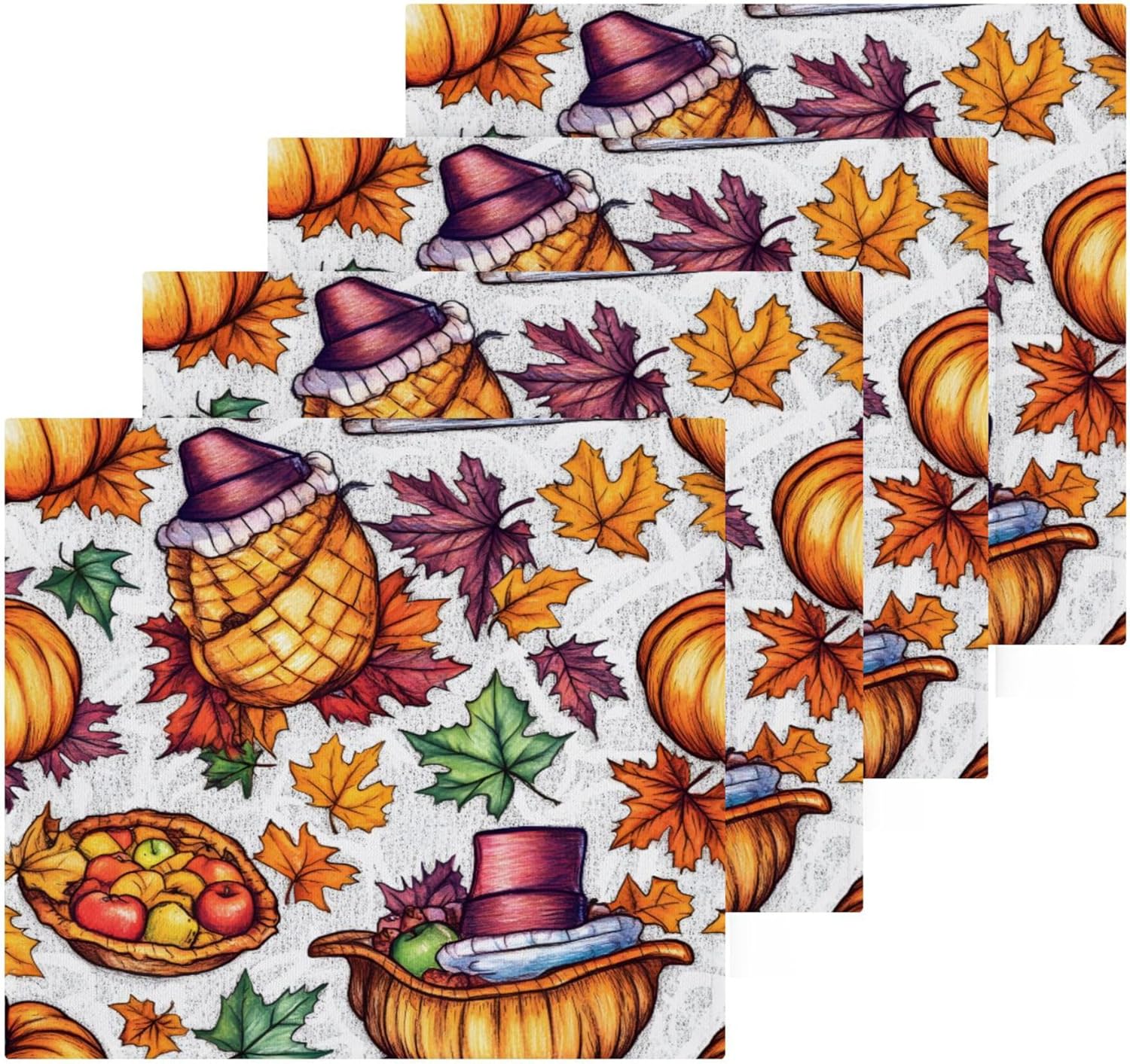 Thanksgiving Size Washcloth Set for Home Kitchen