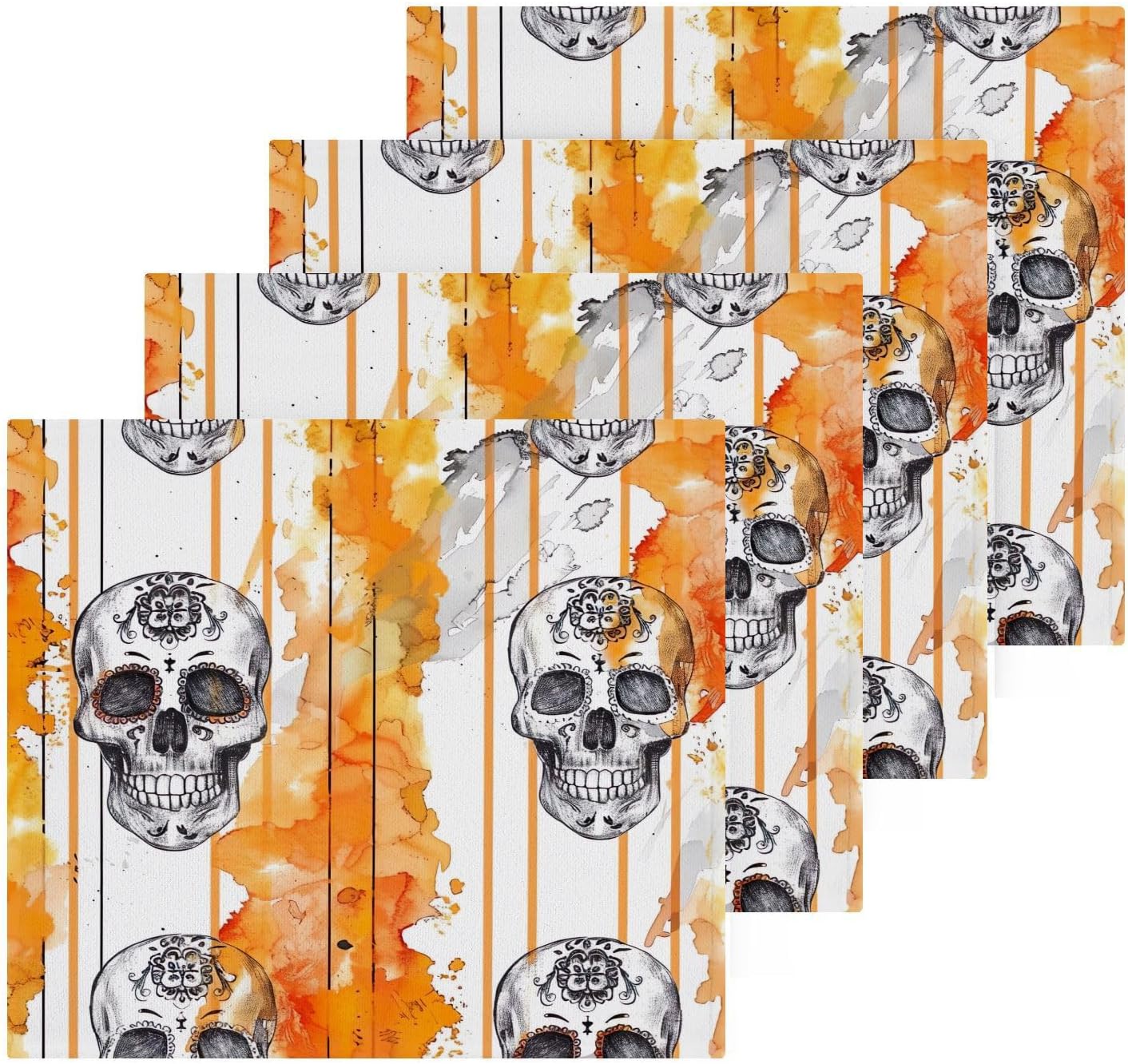 Yettasbin Skull Washcloth 2 Pack Soft Cotton Baby Face Towels