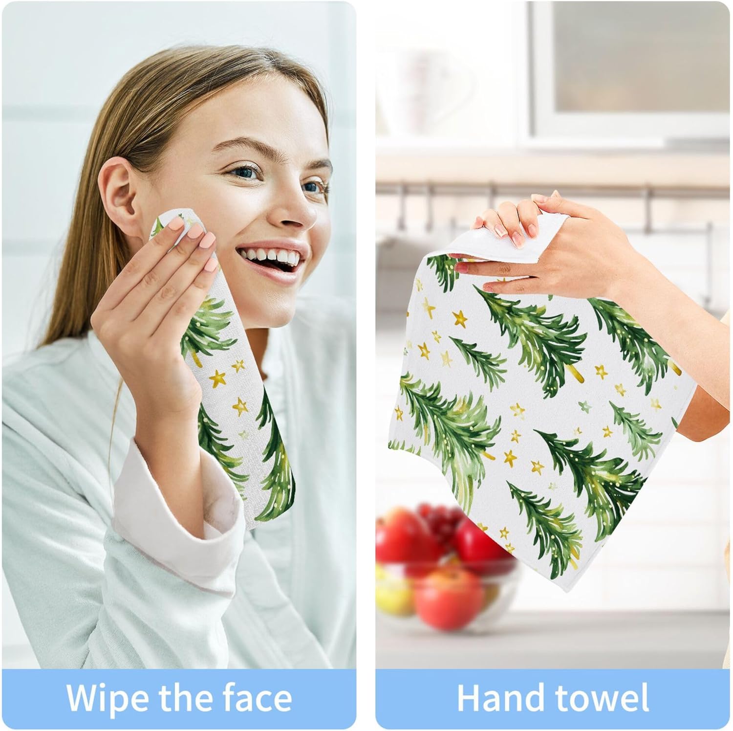 Xigua Christmas Tree Washcloth Set 2-12Pack