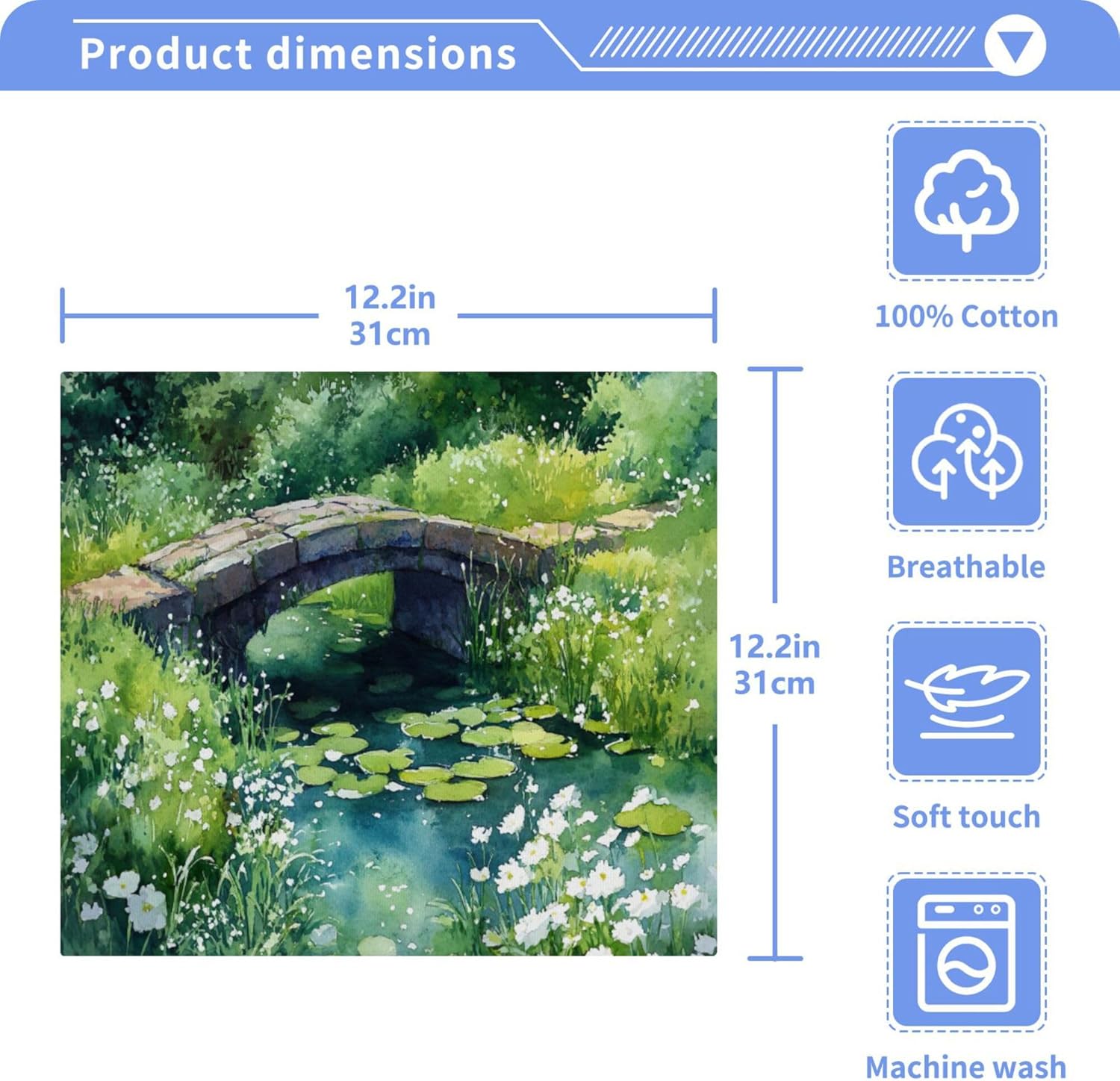 Xigua Watercolor Landscape Washcloth Set