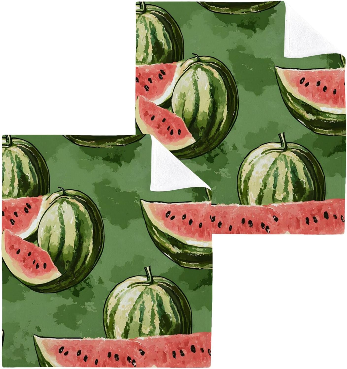 Vibrant xigua Watermelon Pattern Washcloth Set