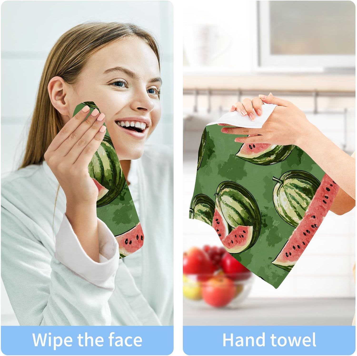 Vibrant xigua Watermelon Pattern Washcloth Set