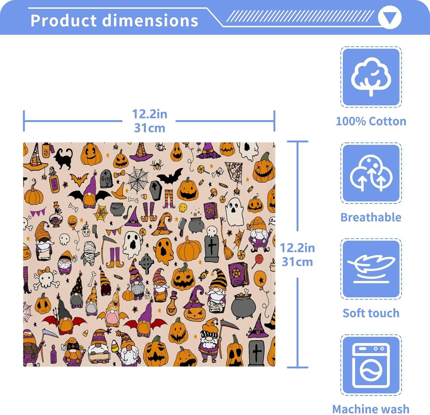 YETTASBIN Halloween Gnome Washcloths 2 Pack 1