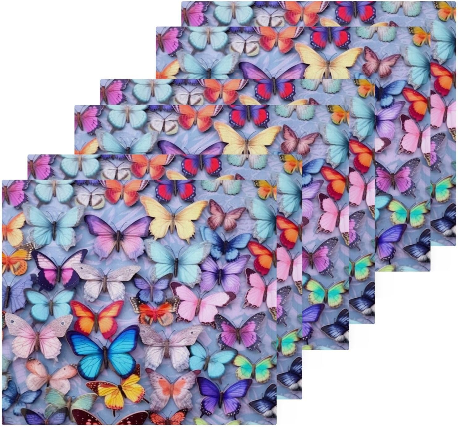 YETTASBIN Butterfly Washcloths 2 Pack Soft Absorbent Cotton Towels