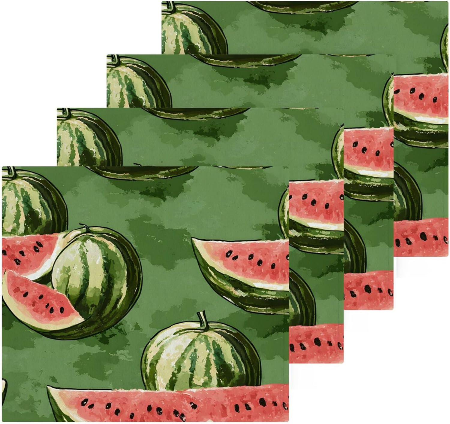 Vibrant xigua Watermelon Pattern Washcloth Set