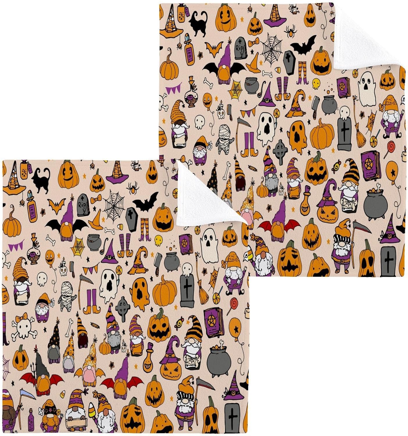 YETTASBIN Halloween Gnome Washcloths 2 Pack 1