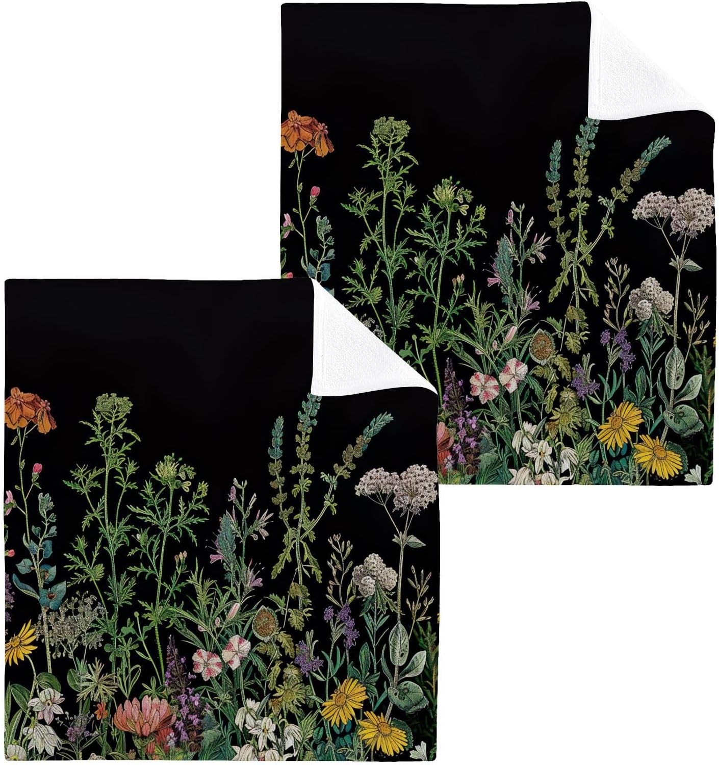 Herbal Wildflower Washcloth Pack Soft Reusable Washcloths