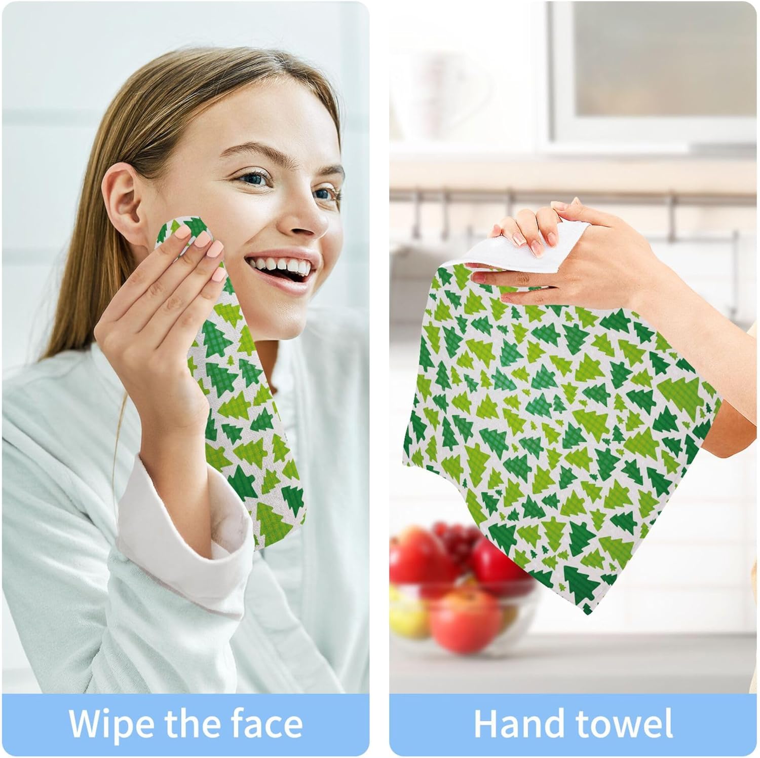 Xigua Christmas Tree Washcloth Set - Multi-Purpose Safe and Stylish