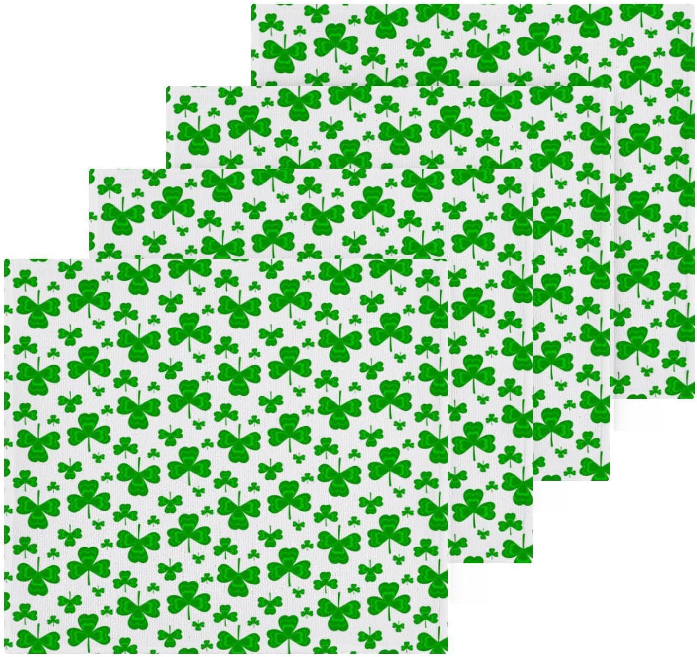 St Patricks Day Clover Washcloth Set 2-Pack
