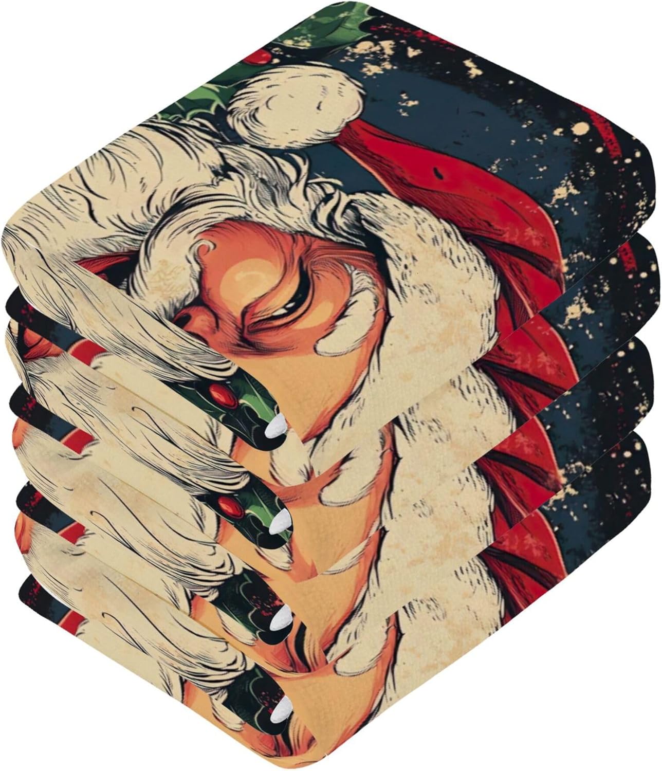 Xigua Cartoon Santa Claus Washcloth Set