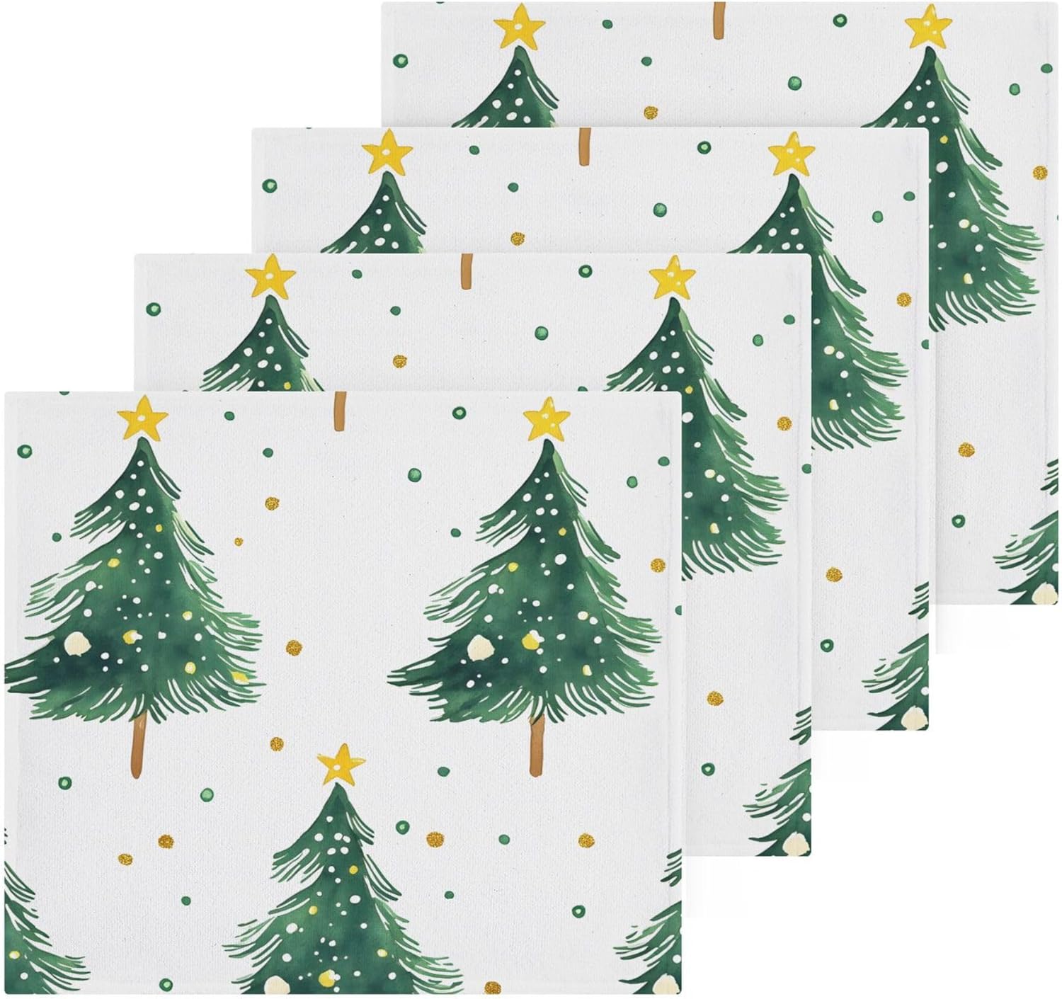 Stunning Christmas Tree Washcloth Set for Your Home and Travel