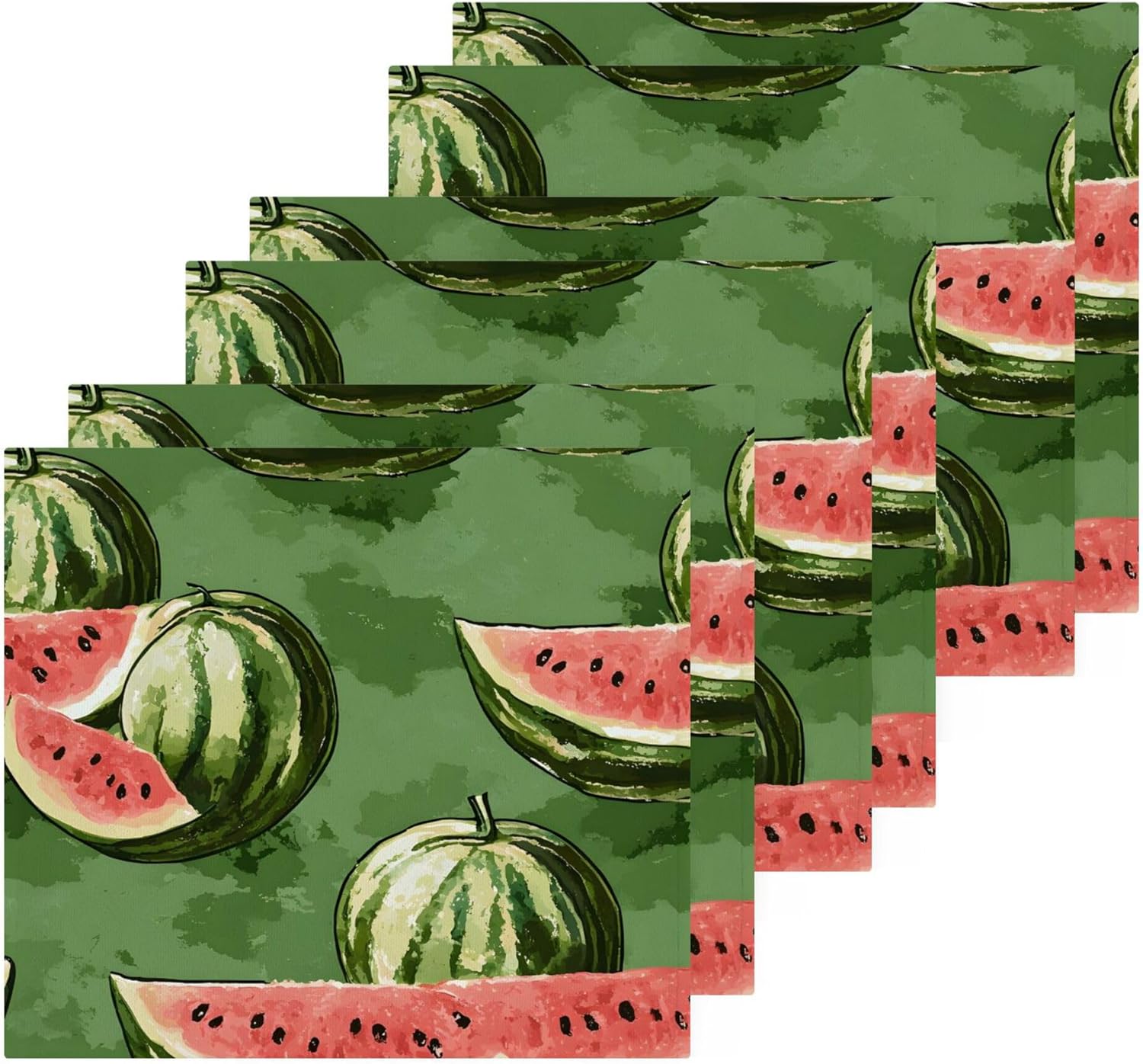 Vibrant xigua Watermelon Pattern Washcloth Set