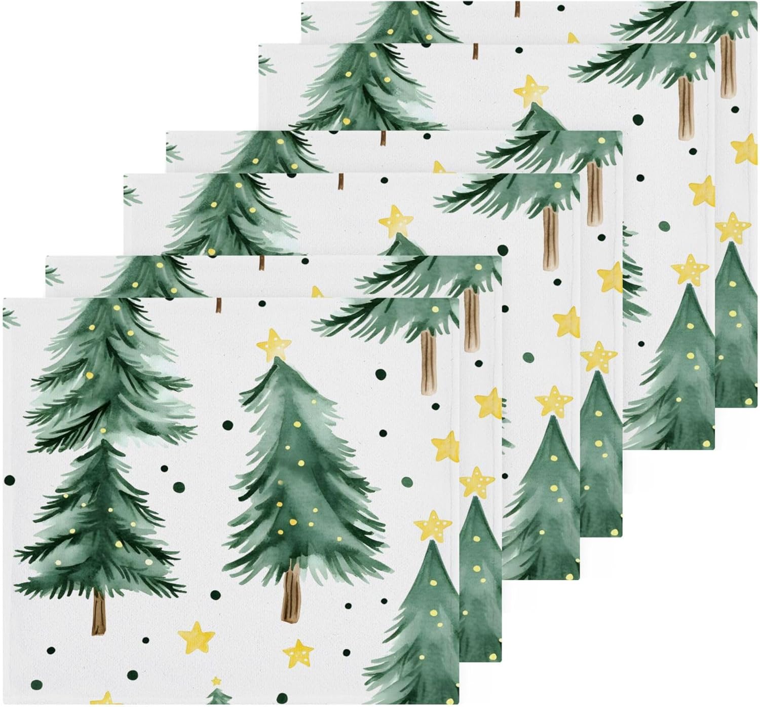 Xigua Christmas Tree Washcloth Set - Fast Drying Multi-Purpose Towels