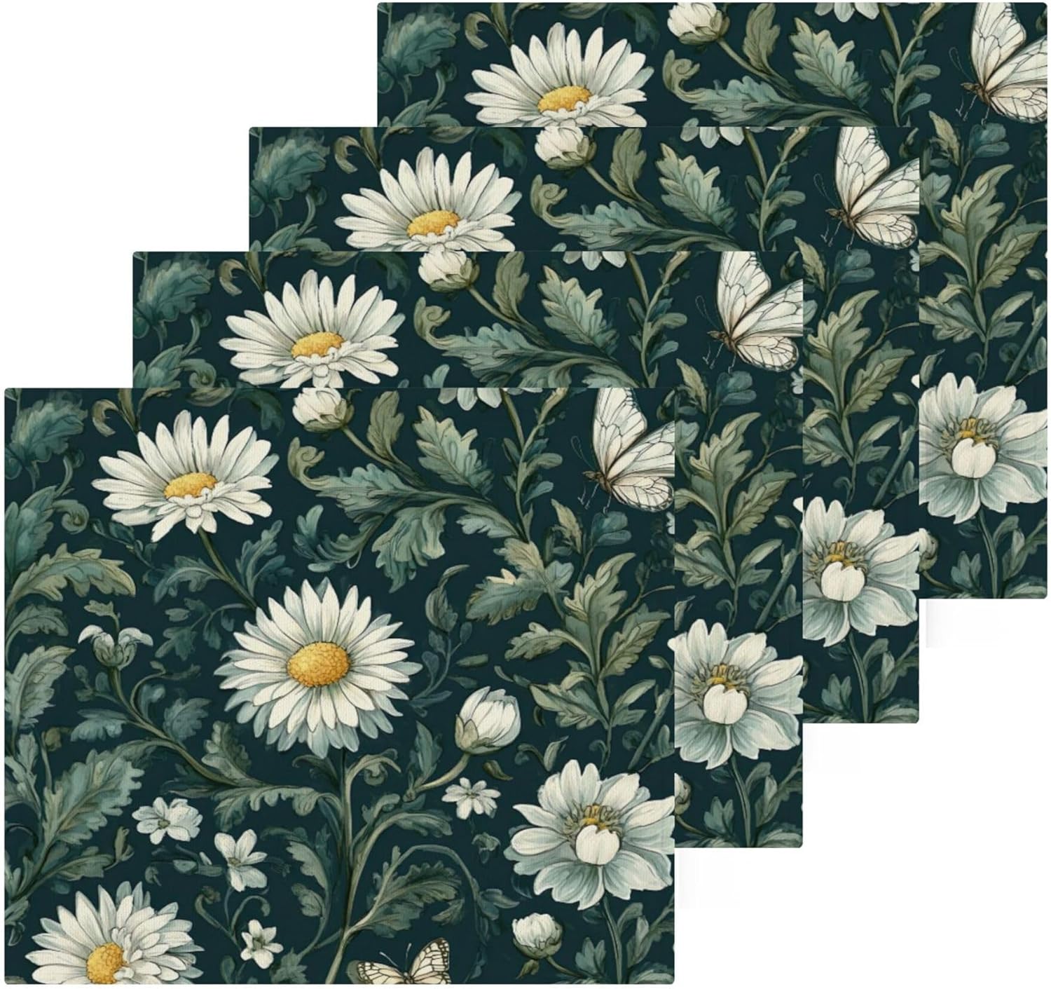 Xigua Daisies and Chrysanthemums Washcloths Set of 2