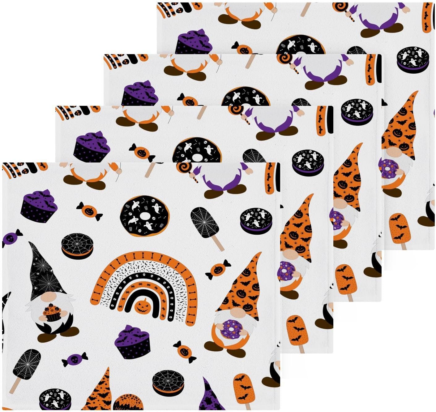Gnome Washcloth Set for Halloween Soft absorbent 2 pack