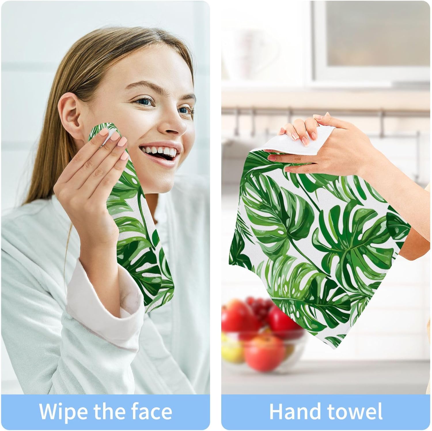 Tropical Leaves Washcloth Set