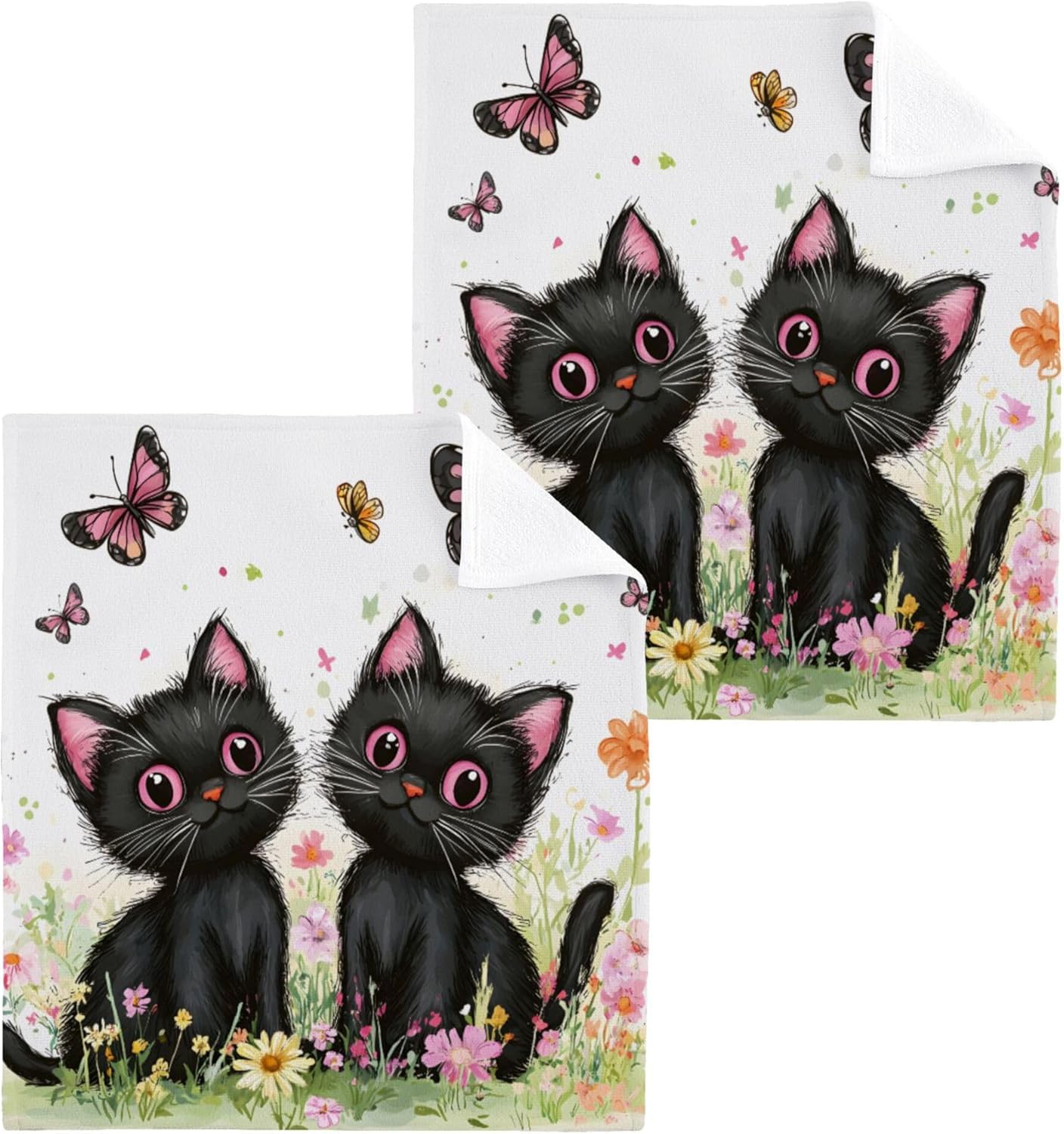 Cute Cat Washcloths Set by Xigua