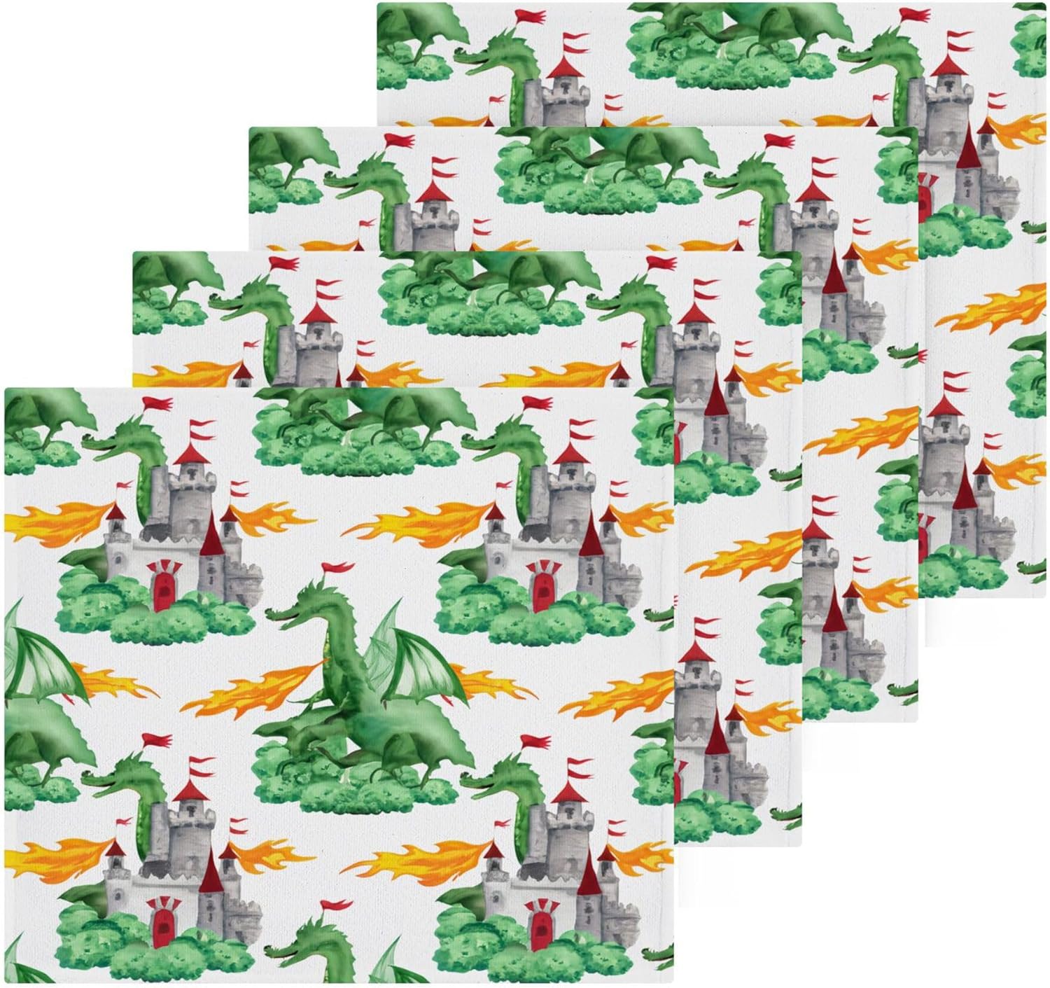 Green Dragons 2-Pack Washcloths