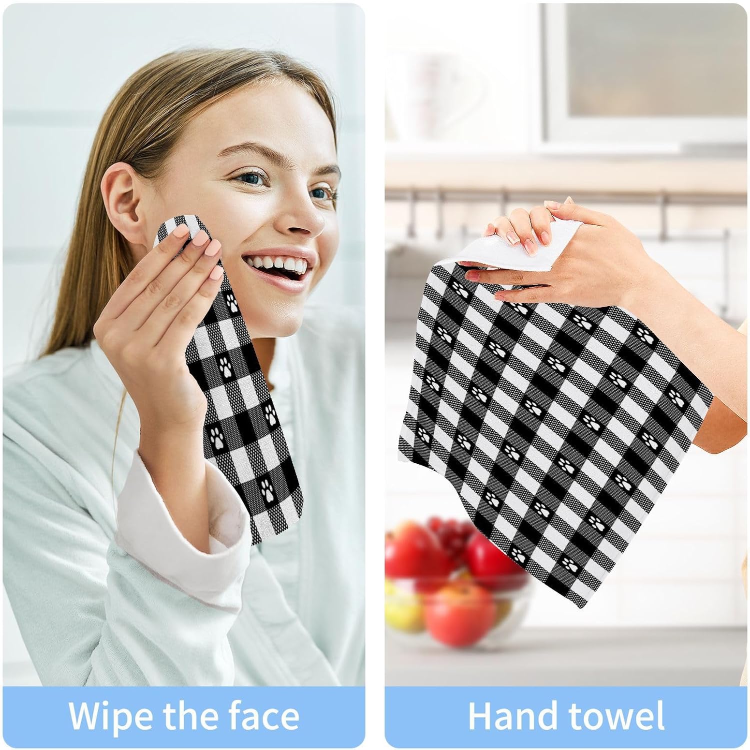Reusable Plaid Towels for Dogs Babies