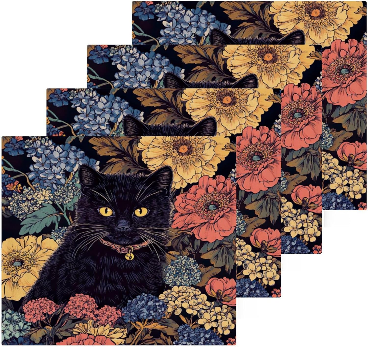Fast Drying Xigua Black Cat Washcloth Set for multi-functional use