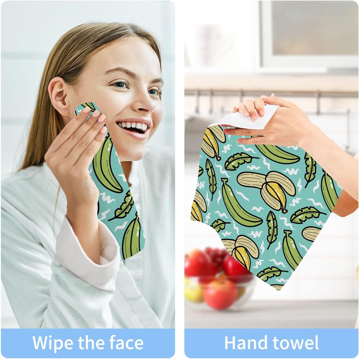 Xigua Banana Pattern Washcloth Set