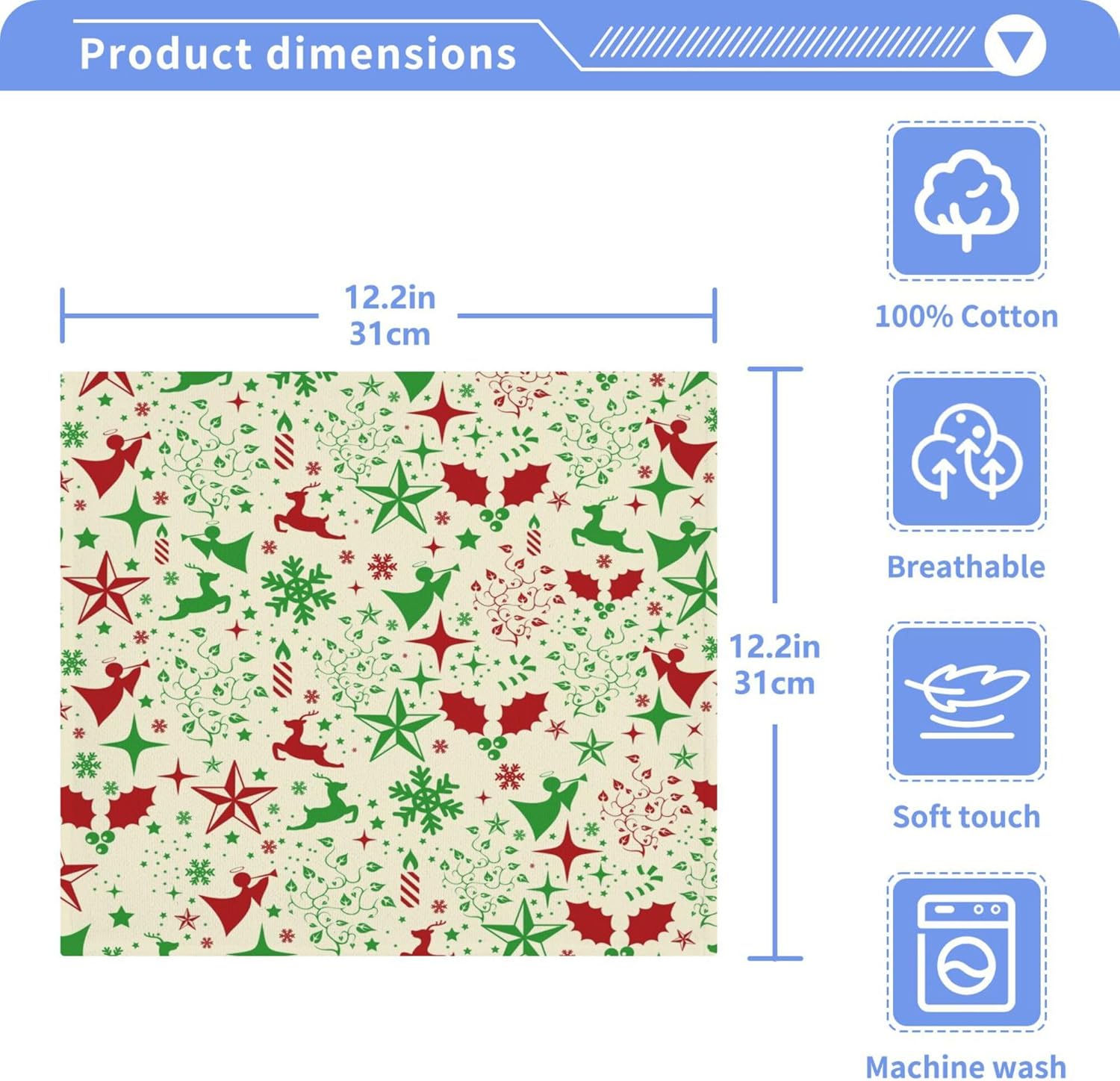 Xigua Christmas Deer Fast-Drying Washcloth Set