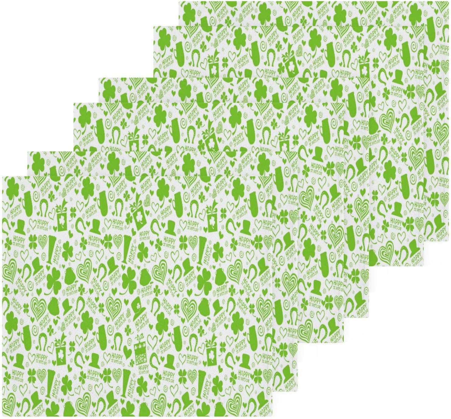 St Patricks Day Clover Washcloths Soft AbsorbentReusable Towels for Baby Adults