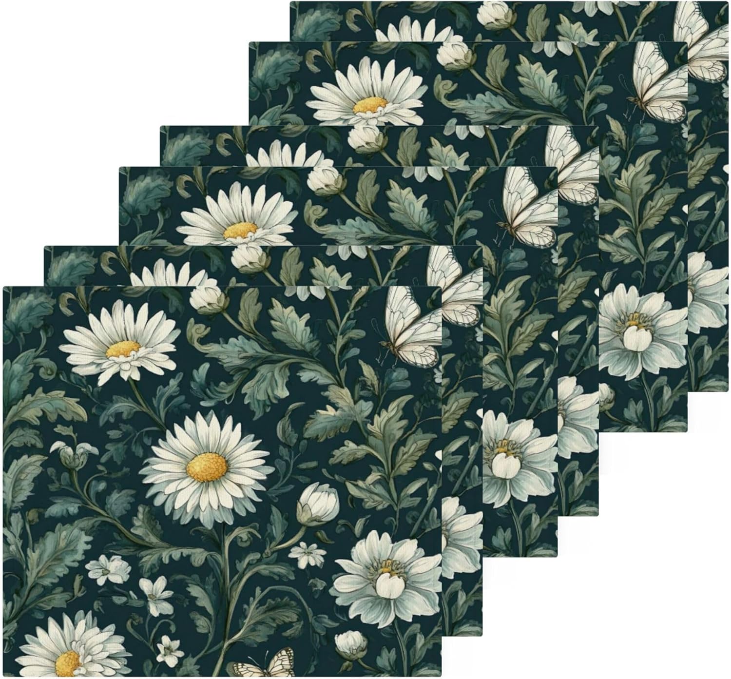 Xigua Daisies and Chrysanthemums Washcloths Set of 2