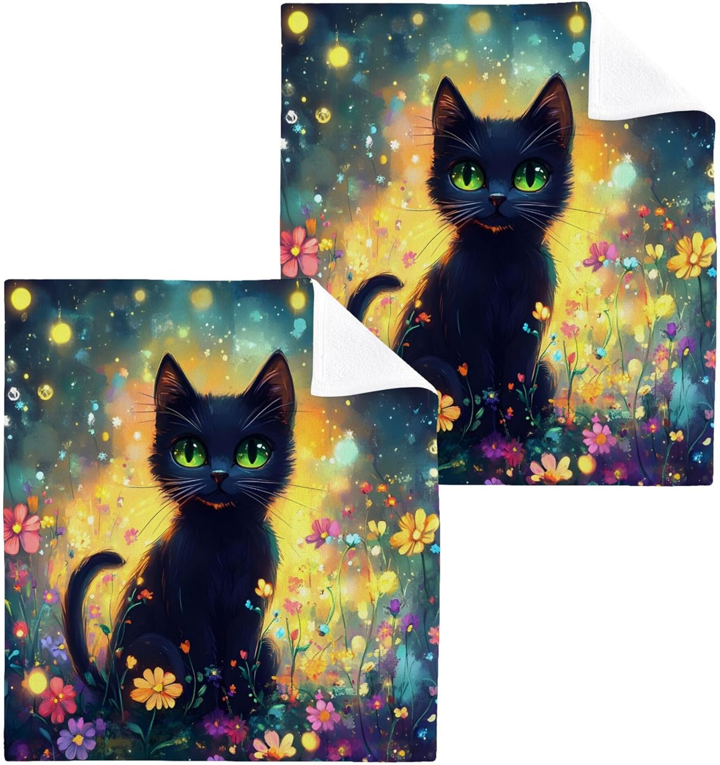 Reliable Black Cat Washcloth