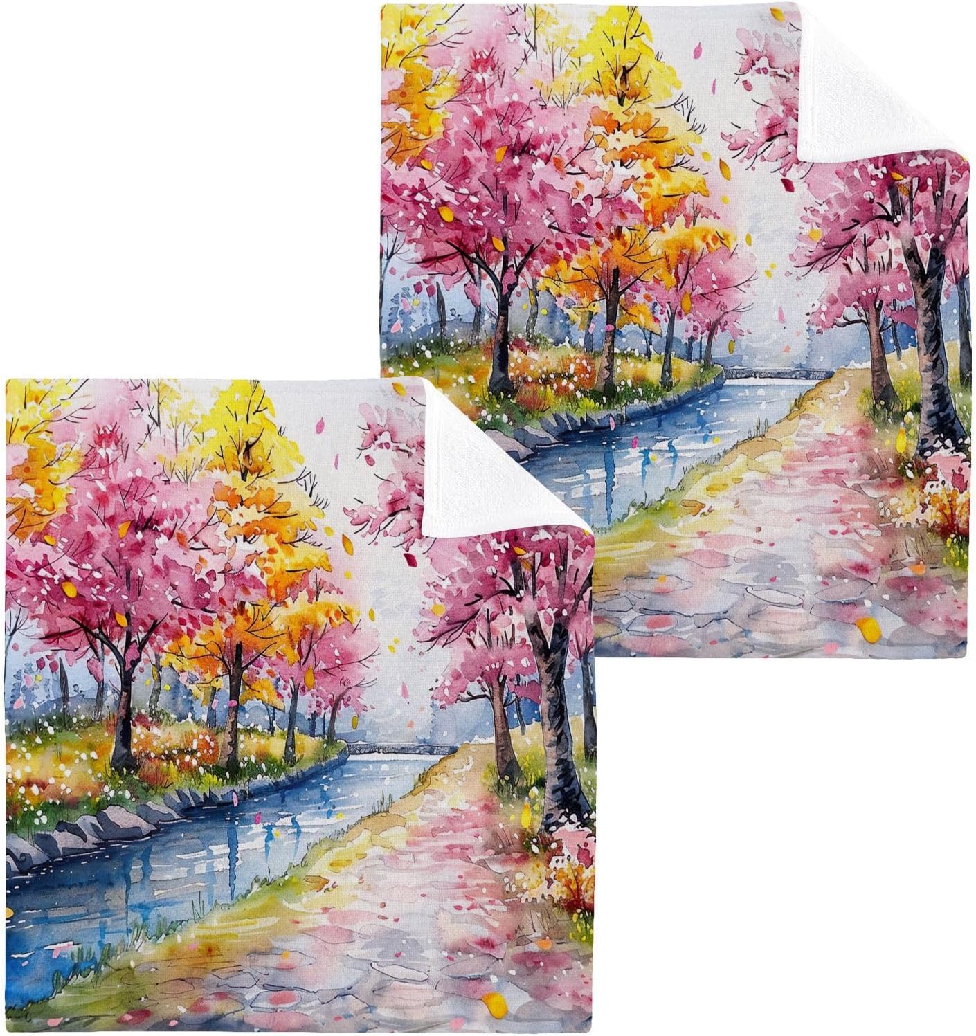 Painting Tree Baby Face Towels Soft Absorbent and Reusable