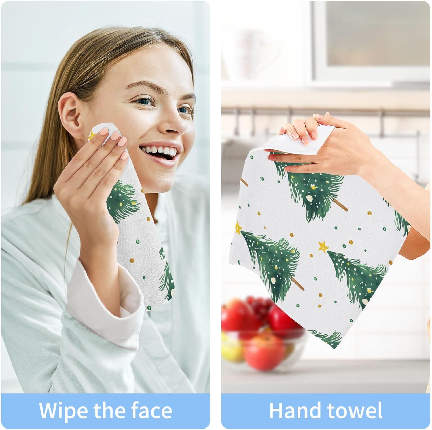 Stunning Christmas Tree Washcloth Set for Your Home and Travel