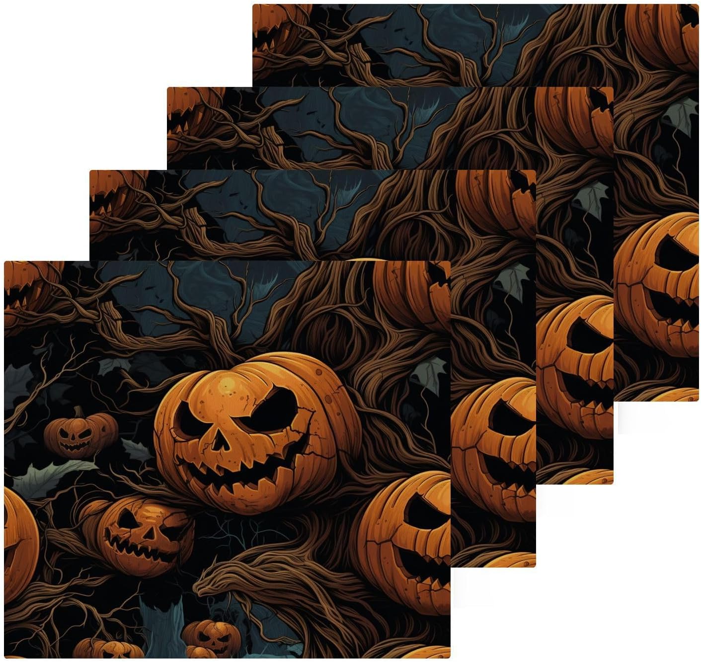 YETTASBIN Halloween Pumpkin Washcloths 2 Pack
