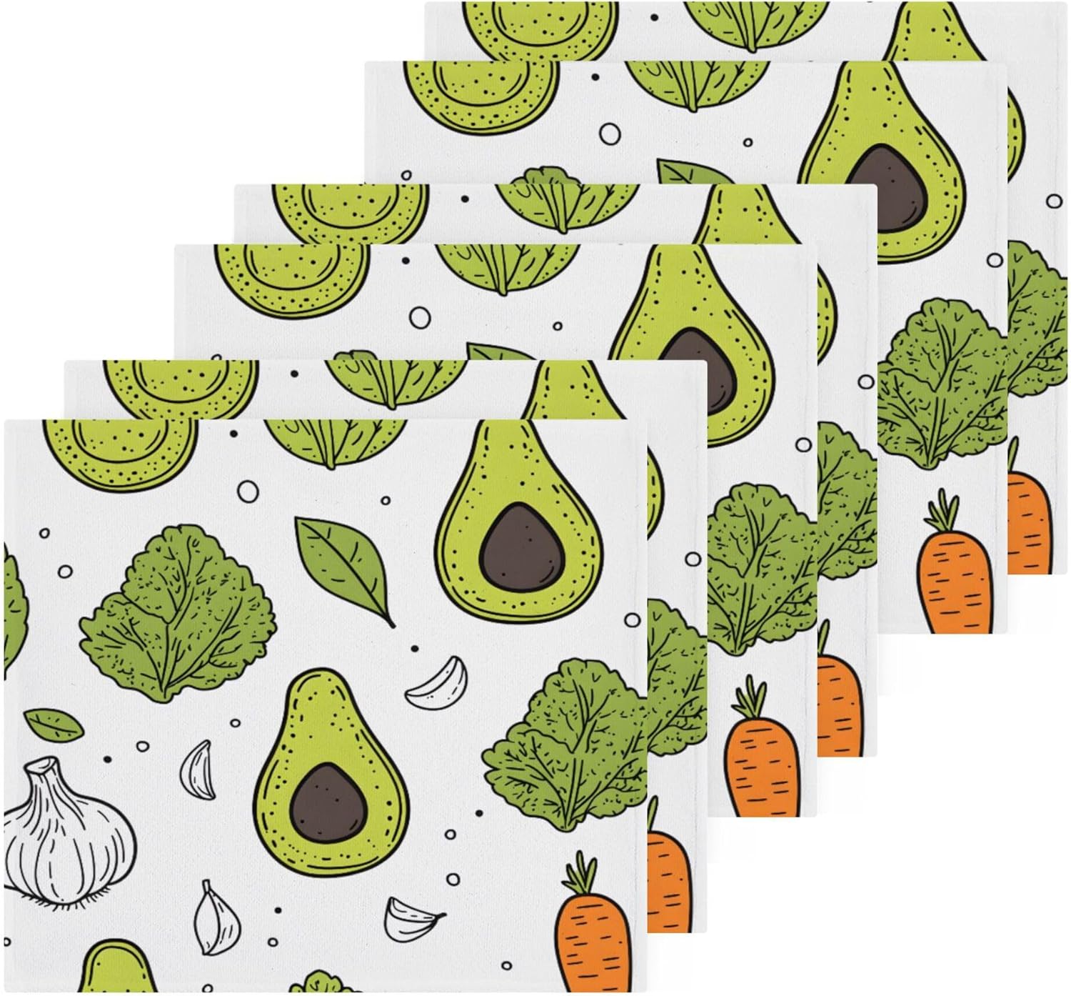 Xigua Avocados Washcloth Set - Fast-Drying Absorbent and Multi-Purpose Towels